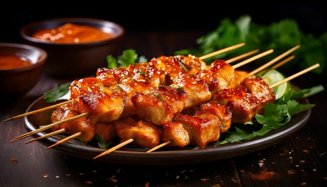 Thai-inspired chicken satay