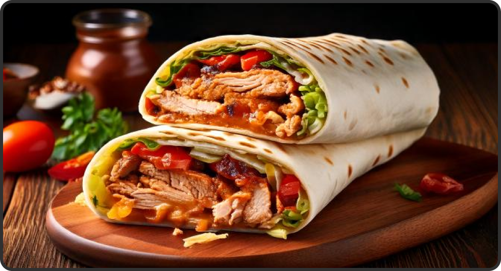 smoky BBQ chicken wrap